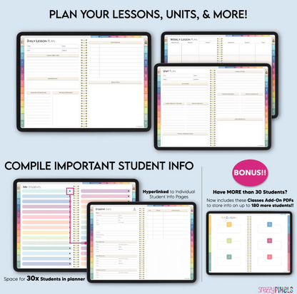 Digital Teacher Planner 2024-2025 – Undated & Dated Academic Organizer