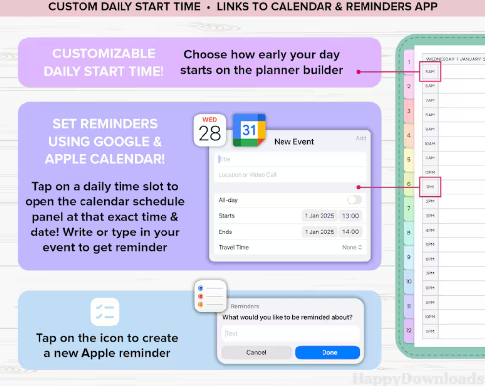 Digital Planner 2025-2026 (Undated) | Fully Customizable for iPad & Tablets