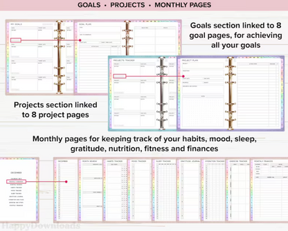 Digital Planner 2025-2026 (Undated) | Fully Customizable for iPad & Tablets